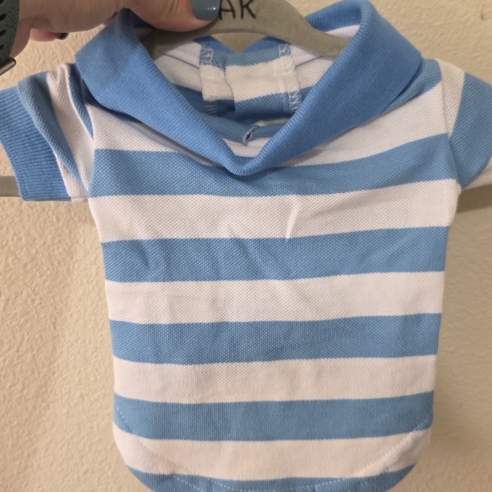 Cozy Blue and White Striped Dog Sweater